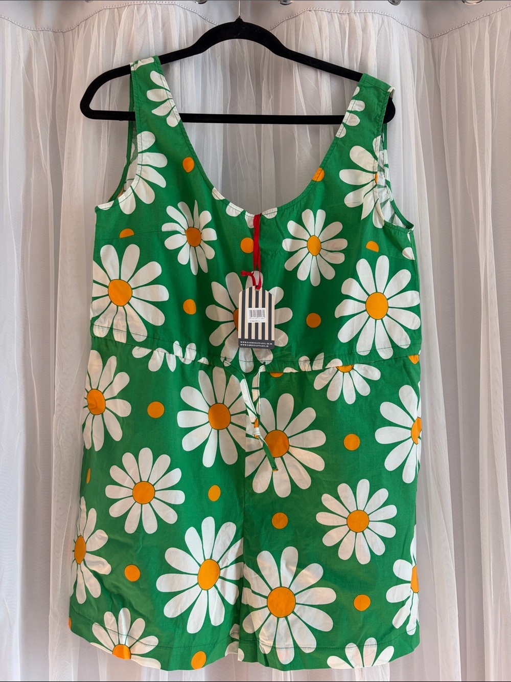 NWT Banned Apparel Dancing Days Green Daisy Floral Romper Playsuit Extra Large